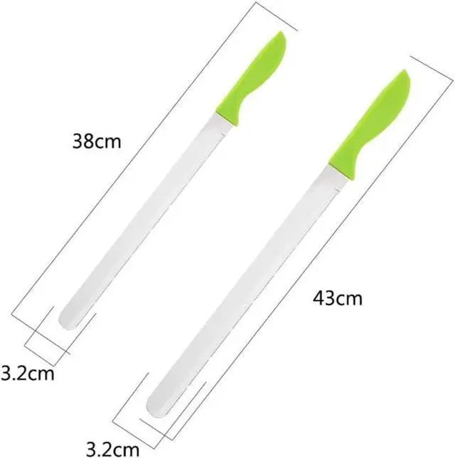 Alt view image 2 of 7 - 10Inch/12Inch Stainless Steel Cake Knife Plastic Handle Baking Pastry Spatulas Serrated Bread Knife Kitchen Baking Tool (12 inch)
