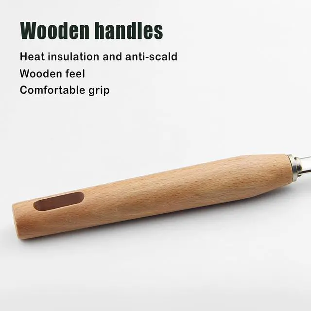 Alt view image 3 of 7 - IQCWOOD Spider Strainer with Wood Handle - 5.5 Inch Fryer Scoop