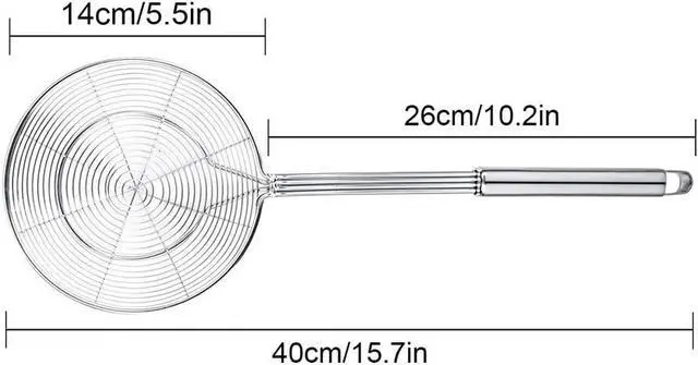Alt view image 5 of 7 - Spider Strainer Skimmer, Swify Stainless Steel Asian Strainer Ladle Frying Spoon with Handle for Kitchen Deep Fryer, Pasta, Spaghetti, Noodle, 5.5 Inch