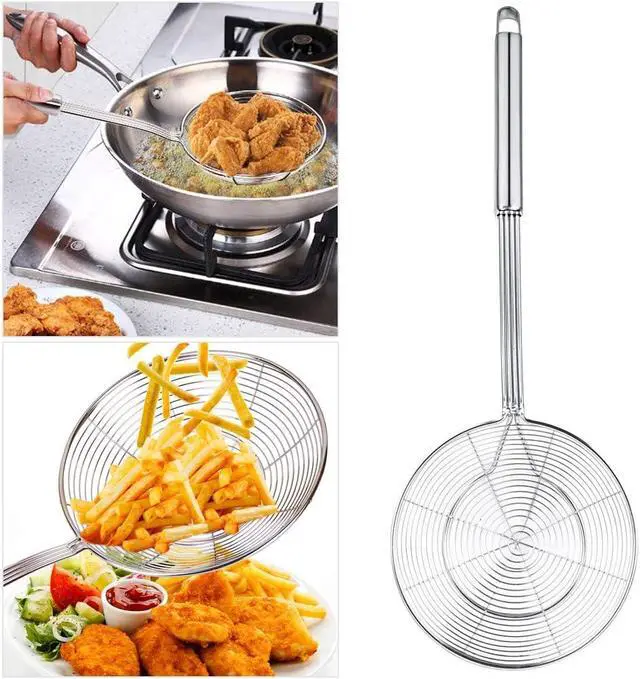 Alt view image 6 of 7 - Spider Strainer Skimmer, Swify Stainless Steel Asian Strainer Ladle Frying Spoon with Handle for Kitchen Deep Fryer, Pasta, Spaghetti, Noodle, 5.5 Inch