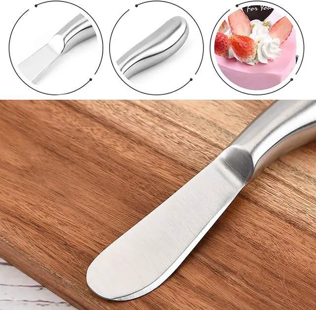 Alt view image 3 of 7 - VANRA Spreader Knife Set 4-Piece Butter Knife Stainless Steel Cheese Knife Set Small Bread Cream Knives 5.3-inch
