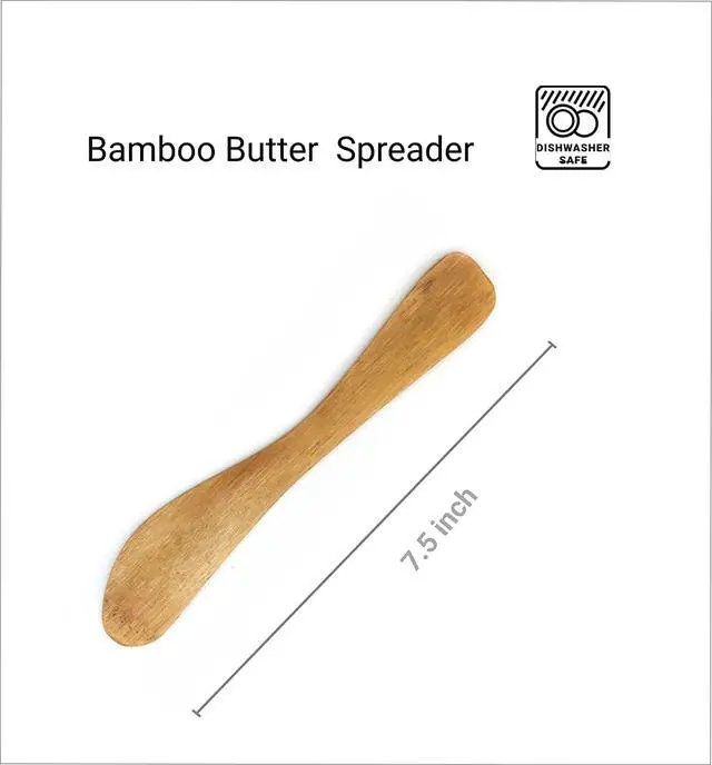 Alt view image 2 of 3 - JapanBargain 3793, 10-Pack Bamboo Butter Spreaders, Wooden Spreader Knives for Cheese, Jam, Jelly, Peanut Butter, Condiments