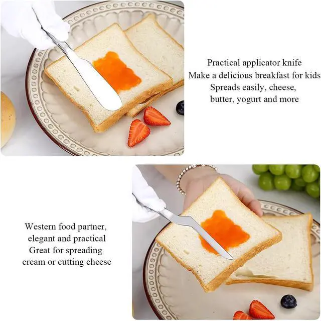 Alt view image 7 of 7 - Berglander Cheese Knife Set of 5 for All Types of Cheese, Stainless Steel Cheese Cutter Slicer Ergonomic Design for Confortable Grip and Cut, Butter Spreader Knife