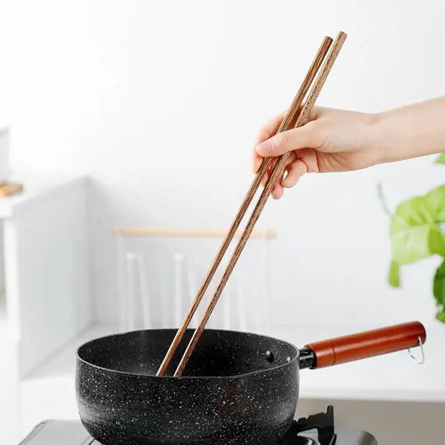 Alt view image 5 of 7 - 16.5 Inch Long Wooden Chopstick - 10 Pairs, Ideal for Hot Pot, Frying, Noodles