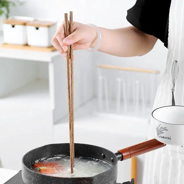 Alt view image 6 of 7 - 16.5 Inch Long Wooden Chopstick - 10 Pairs, Ideal for Hot Pot, Frying, Noodles