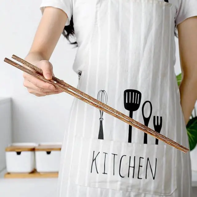 Alt view image 7 of 7 - 16.5 Inch Long Wooden Chopstick - 10 Pairs, Ideal for Hot Pot, Frying, Noodles