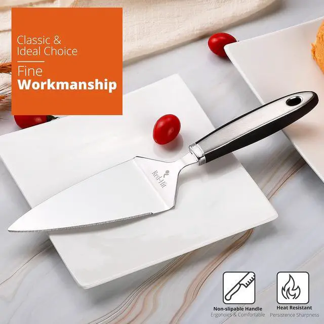 Alt view image 2 of 7 - Cake Cutter and Pie Server, Stainless Steel Angled Spatula with Serrated Blade, Professional Wide Cake Cutter Slicer for Baking, Perfect for Cakes, Desserts and Brownies