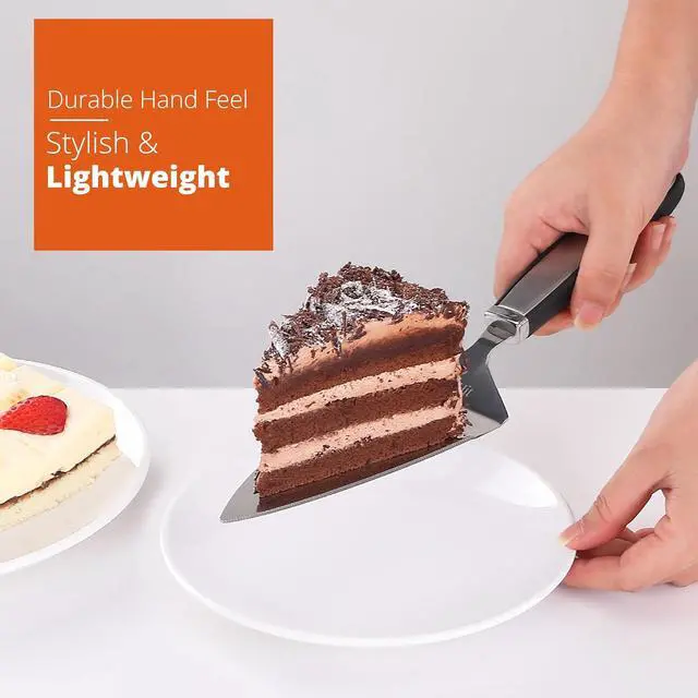 Alt view image 3 of 7 - Cake Cutter and Pie Server, Stainless Steel Angled Spatula with Serrated Blade, Professional Wide Cake Cutter Slicer for Baking, Perfect for Cakes, Desserts and Brownies