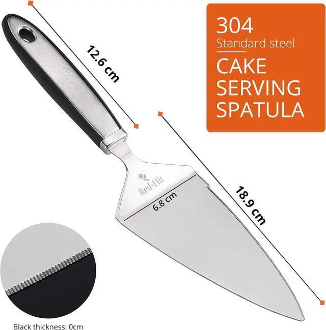 Alt view image 7 of 7 - Cake Cutter and Pie Server, Stainless Steel Angled Spatula with Serrated Blade, Professional Wide Cake Cutter Slicer for Baking, Perfect for Cakes, Desserts and Brownies