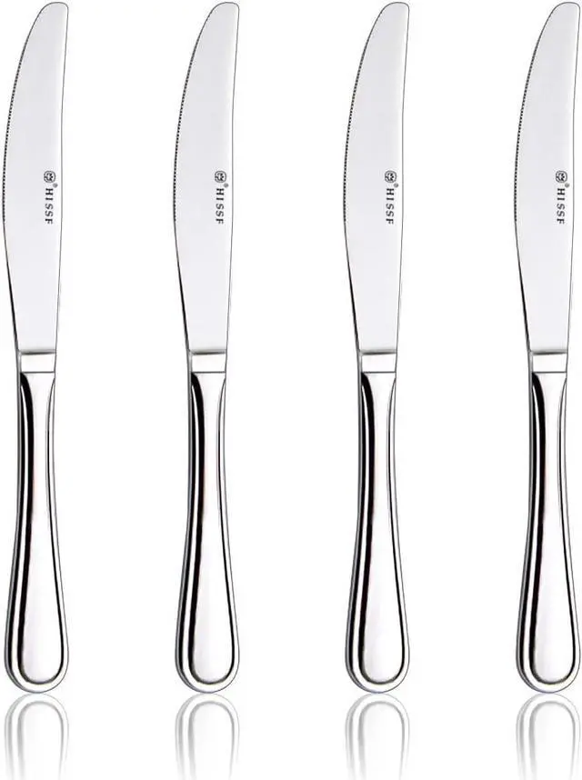Main image of Dinner knife 4 Pieces Stainless Steel Butter Knife Set, Silver