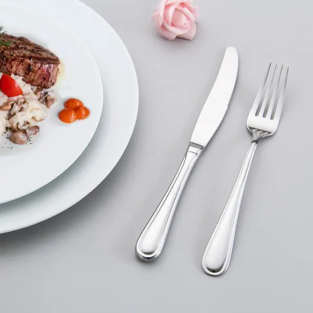 Alt view image 5 of 7 - Dinner knife 4 Pieces Stainless Steel Butter Knife Set, Silver