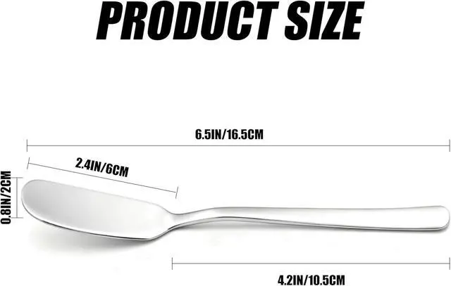 Alt view image 2 of 7 - Butter Knife, Stainless Steel Set of 4,6.5 Inch for Easy Serving