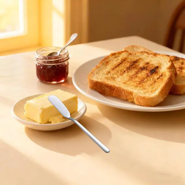 Alt view image 6 of 7 - Butter Knife, Stainless Steel Set of 4,6.5 Inch for Easy Serving