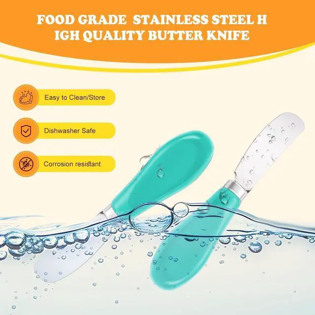 Alt view image 2 of 7 - Butter Spreader Knife Set, 2 Pack Butter Knives and Cheese Knives