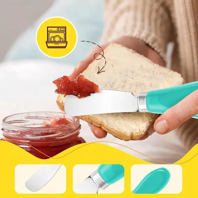 Alt view image 3 of 7 - Butter Spreader Knife Set, 2 Pack Butter Knives and Cheese Knives