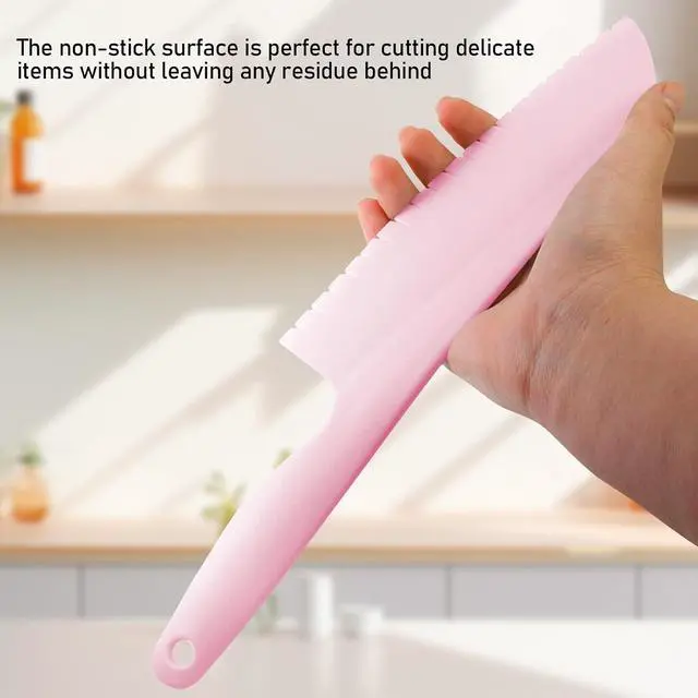 Alt view image 4 of 5 - HUIKANGSHENG Lettuce Knife 2 Pack 8 11 Inch Plastic Prevent Browning Pink