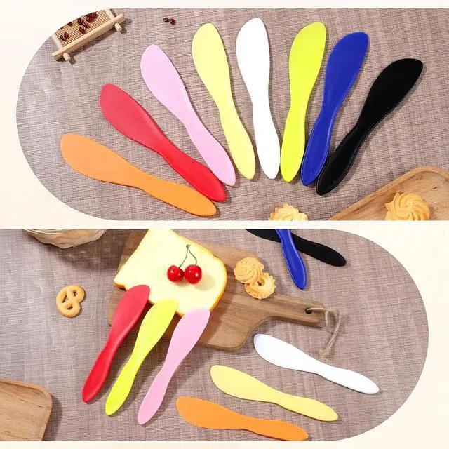 Alt view image 6 of 7 - 8 PCS Plastic Butter Spreader, Multi Purpose Butter Spreader Knives, Frosting Knife Cheese Sandwich Spreaders for Soft Cheese Cream Icing Charcuterie Board
