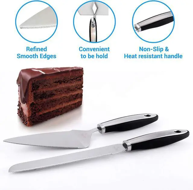 Alt view image 2 of 7 - Cake Cutting Set for Wedding Cake Knife and Server Set, Cake Cutter and Pie Spatula, Cake Server and Knife Set of 2