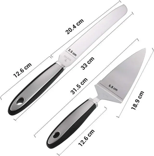 Alt view image 3 of 7 - Cake Cutting Set for Wedding Cake Knife and Server Set, Cake Cutter and Pie Spatula, Cake Server and Knife Set of 2