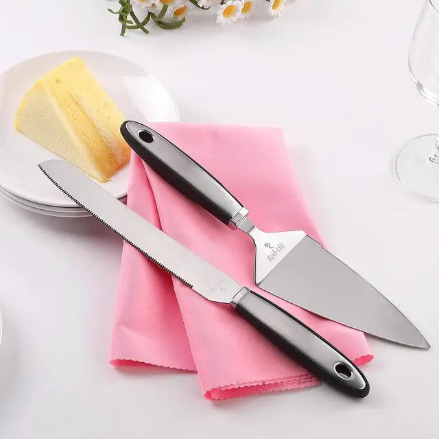 Alt view image 6 of 7 - Cake Cutting Set for Wedding Cake Knife and Server Set, Cake Cutter and Pie Spatula, Cake Server and Knife Set of 2