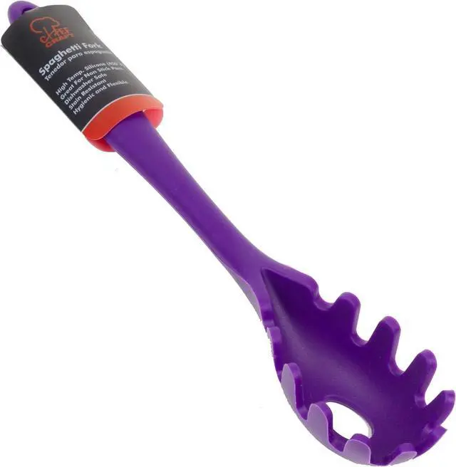 Alt view image 2 of 6 - Chef Craft Premium Silicone Spaghetti/Pasta Fork, 11.5 inch, Purple