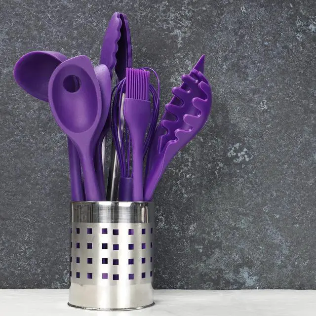 Alt view image 3 of 6 - Chef Craft Premium Silicone Spaghetti/Pasta Fork, 11.5 inch, Purple