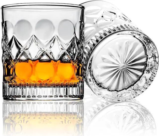 Main image of PARACITY Whiskey Glasses Set of 2, Old Fashioned Rocks Cocktail Glasses