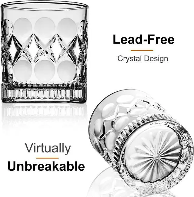 Alt view image 3 of 7 - PARACITY Whiskey Glasses Set of 2, Old Fashioned Rocks Cocktail Glasses