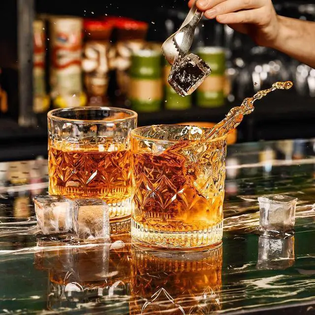 Alt view image 7 of 7 - PARACITY Whiskey Glasses Set of 2, Old Fashioned Rocks Cocktail Glasses