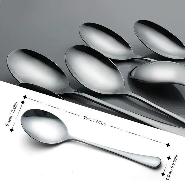 Alt view image 2 of 7 - Large Serving Spoons,AOOSY 2 Pcs-9.8 Inches Stainless Steel Serving Spoon