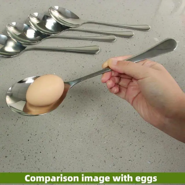 Alt view image 7 of 7 - Large Serving Spoons,AOOSY 2 Pcs-9.8 Inches Stainless Steel Serving Spoon