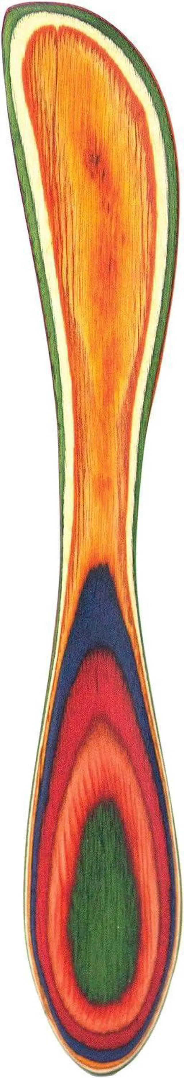 Alt view image 3 of 7 - Totally Bamboo Baltique Marrakesh Collection Cheese Spreader Knife in Colored Birch Wood