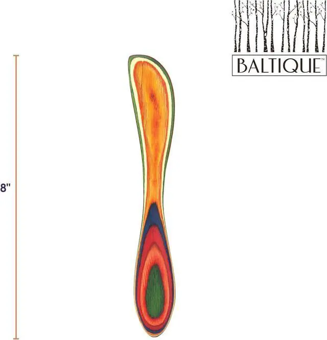 Alt view image 7 of 7 - Totally Bamboo Baltique Marrakesh Collection Cheese Spreader Knife in Colored Birch Wood