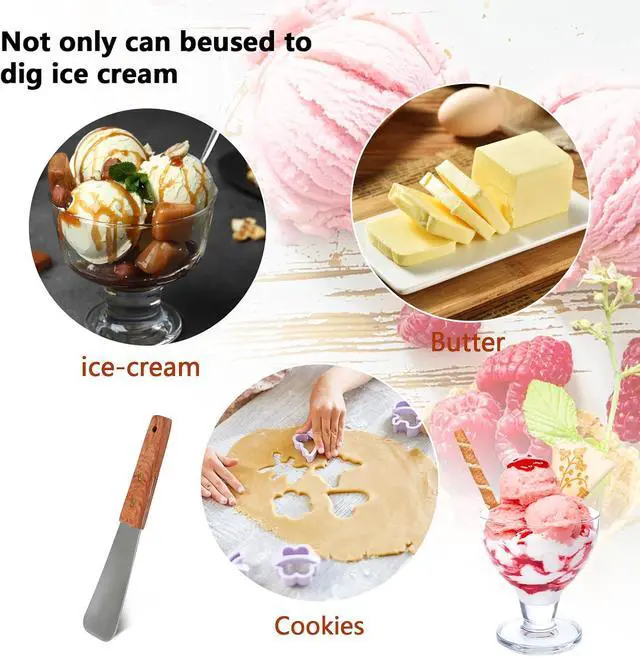 Alt view image 3 of 6 - Ice Cream Spade,Stainless Steel Ice Cream Shovel with Wooden Handle