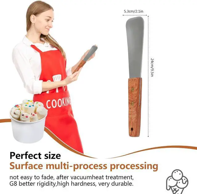 Alt view image 5 of 6 - Ice Cream Spade,Stainless Steel Ice Cream Shovel with Wooden Handle