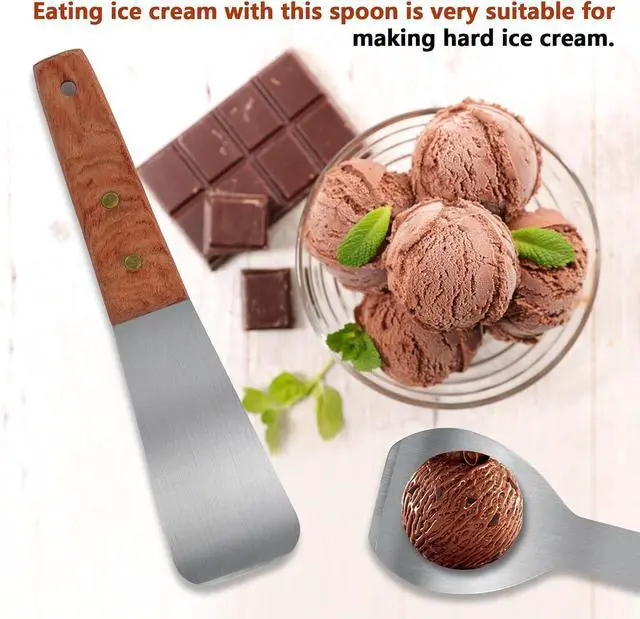 Alt view image 6 of 6 - Ice Cream Spade,Stainless Steel Ice Cream Shovel with Wooden Handle
