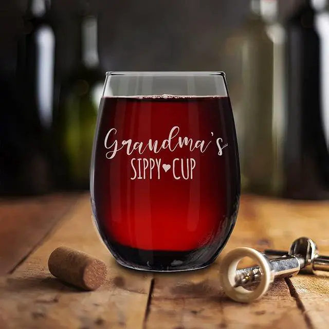 Alt view image 5 of 6 - shop4ever Grandma's Sippy Cup Engraved Stemless Wine Glass 15 oz, Nana Gift