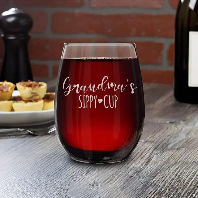 Alt view image 6 of 6 - shop4ever Grandma's Sippy Cup Engraved Stemless Wine Glass 15 oz, Nana Gift
