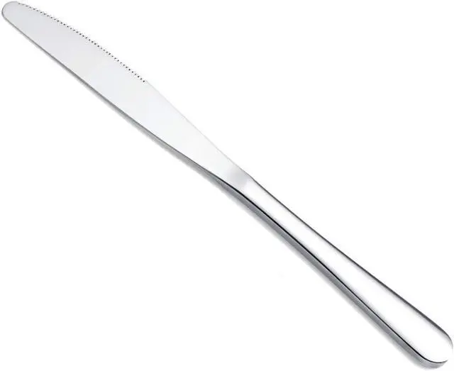 Main image of Berglander Dinner Knives Set Of 6, Stainless Steel Shiny Mirror Dinner Knife, Butter Knife Spreader Table Knives Sturdy And Dishwasher Safe