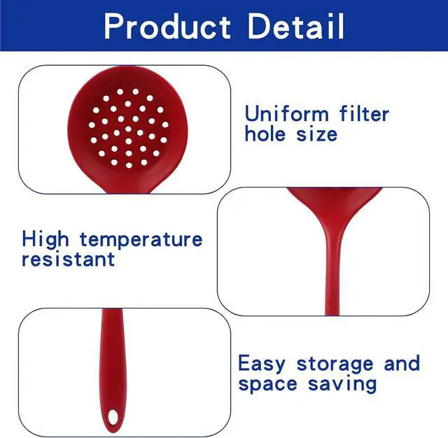 Alt view image 4 of 5 - BokWin Round Slotted Spoon, Red