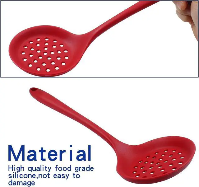 Alt view image 3 of 5 - BokWin Round Slotted Spoon, Red