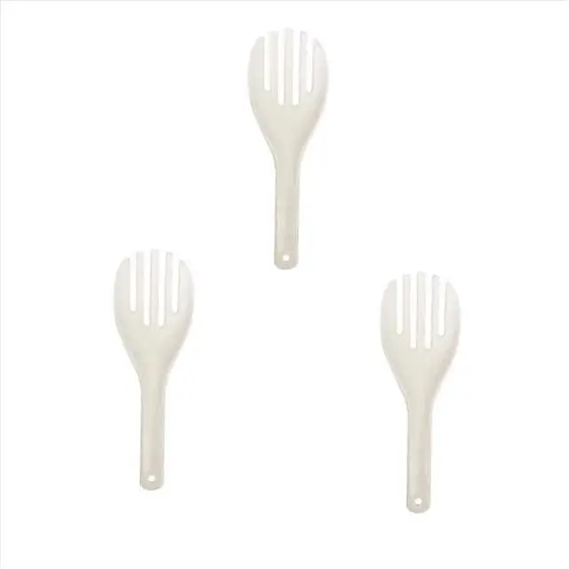 Main image of 3Pcs White Jumbo Large Plastic Rice Paddle Spatula Scoop Fork-Like Serving SpoonsRice and Potato Servers Serving Spoons (27 cm Long