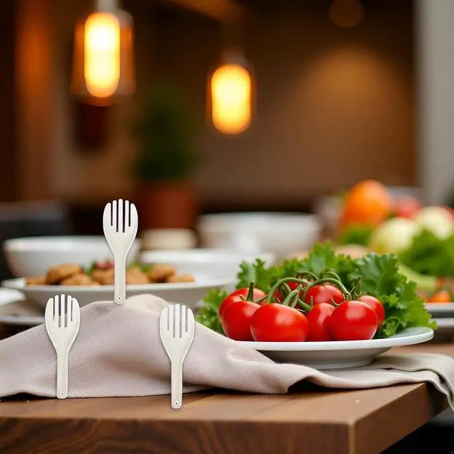 Alt view image 3 of 6 - 3Pcs White Jumbo Large Plastic Rice Paddle Spatula Scoop Fork-Like Serving SpoonsRice and Potato Servers Serving Spoons (27 cm Long