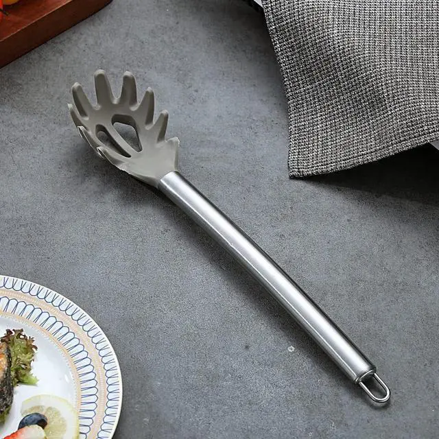 Alt view image 2 of 7 - Berglander Spaghetti Spoon Non-stick Silicone Pasta Server, Spaghetti Server For Cooking, Pasta Fork, Noddle Fork, Dishwasher Safe, Easy to Clean