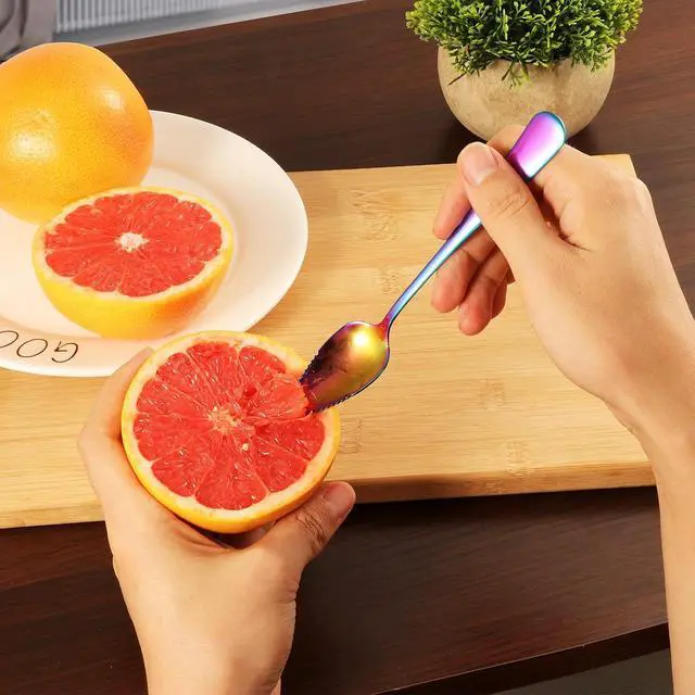 Alt view image 3 of 7 - Grapefruit Spoons & Grapefruit Knife, Stainless Steel Grapefruit Utensil