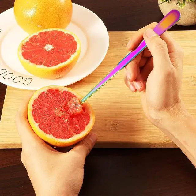 Alt view image 4 of 7 - Grapefruit Spoons & Grapefruit Knife, Stainless Steel Grapefruit Utensil