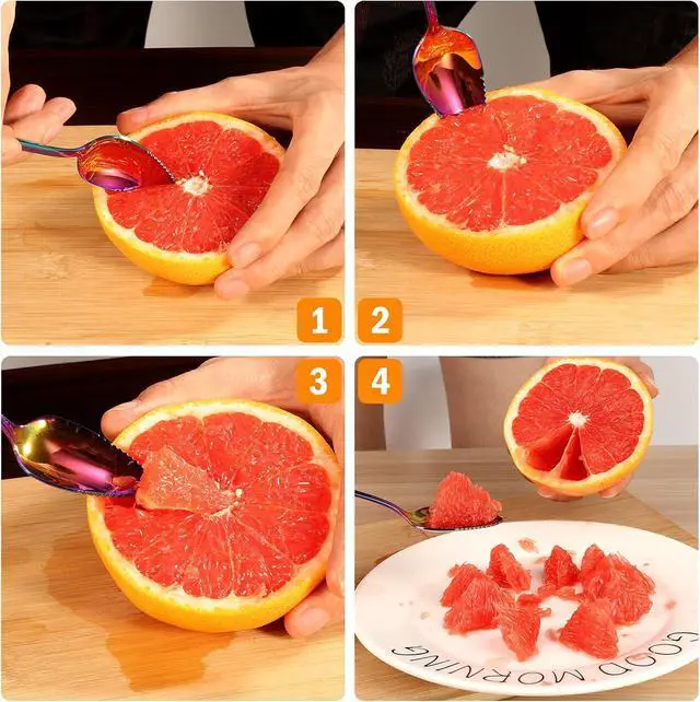 Alt view image 5 of 7 - Grapefruit Spoons & Grapefruit Knife, Stainless Steel Grapefruit Utensil