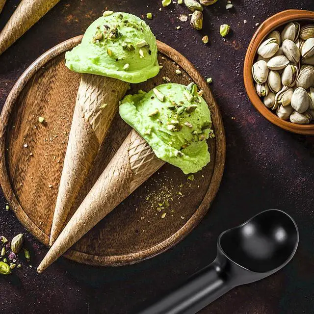 Alt view image 6 of 7 - Pimoys 2.5oz Large Ice Cream Scoop 7 inches Nonstick Anti-Freeze Metal Ice Cream Scooper Professional Aluminum Icecream Scoop Spoon, Black