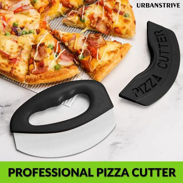 Alt view image 6 of 7 - Urbanstrive Heavy Duty Stainless Steel Pizza Cutter with Cover, Super Sharp Blade Pizza Knife Pizza Cutter Rocker, Perfect Kitchen Gadgets for Pizza Cutting Home Essentials (Black)