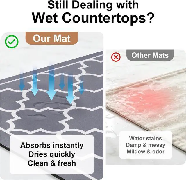 Alt view image 2 of 7 - Dish Drying Mat Absorbent Dish Drying Mats for Kitchen Counter 15"x 18"